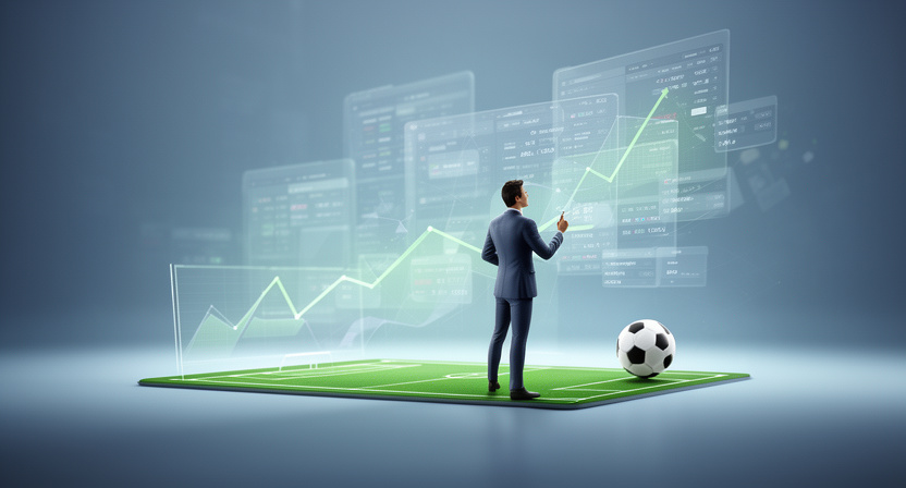 abstract representation of spread betting mechanics, showing a range and a point, digital interface