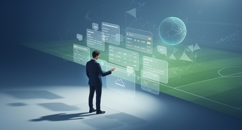 abstract data flow, JSON packets, and API endpoints connecting various betting platforms