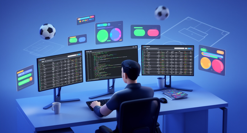 clean architectural diagram, data flowing from bookmakers into a unified API gateway