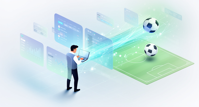network of data points converging into a single, structured stream, representing market aggregation