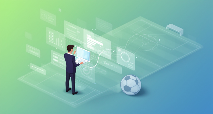 abstract data flow, player statistics being collected and stored