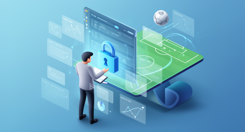 network traffic flow, blocked connections, digital lock icon
