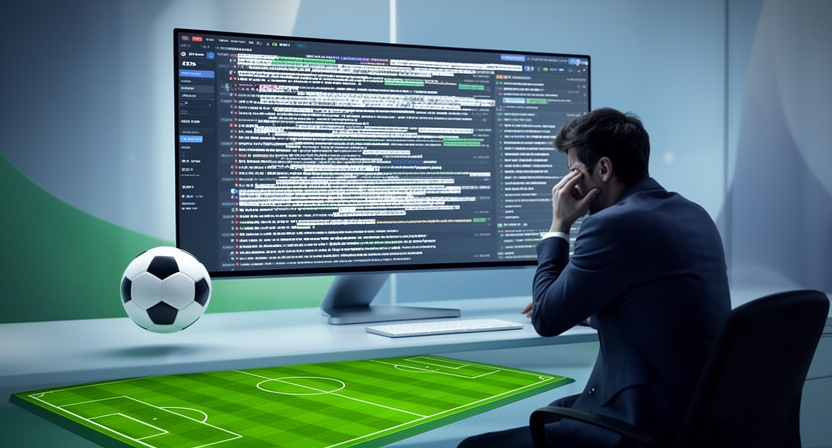 A developer looking frustrated at a screen filled with error messages and CAPTCHAs, representing the struggle of web scraping.