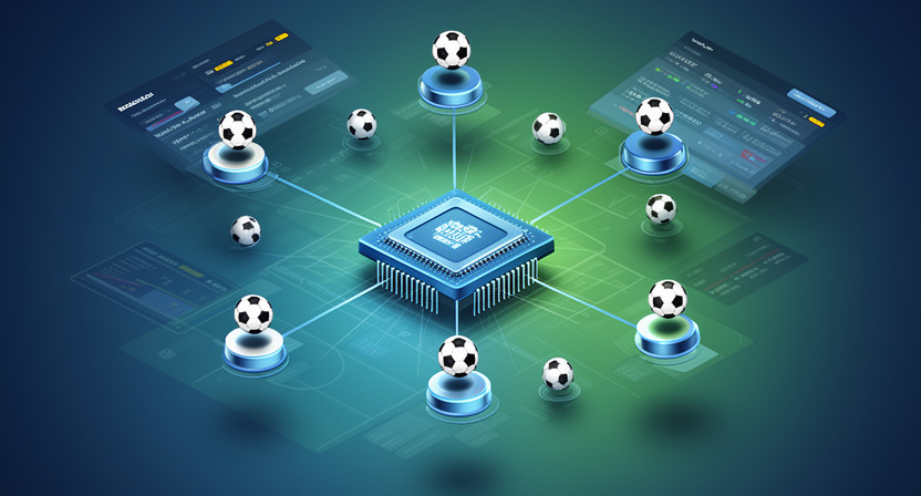 a network of interconnected nodes representing bookmakers and data feeds, with a central processing unit highlighting arbitrage opportunities