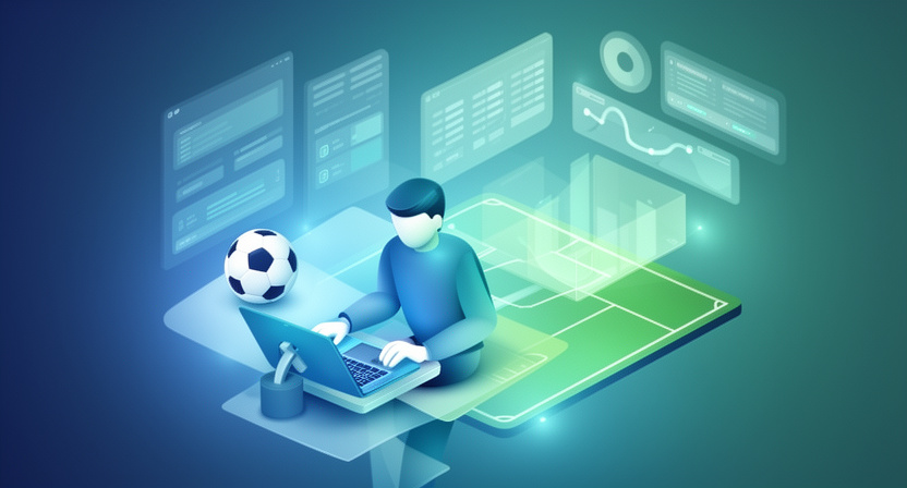 abstract representation of multiple bookmaker logos converging on a single best odds value, digital interface, football theme
