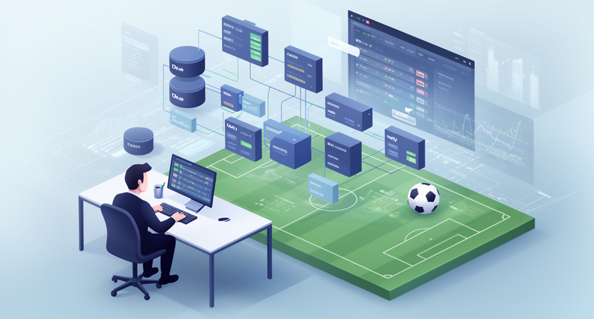 Conceptual database schema for sports odds data, showing tables for events, markets, selections, and bookmakers, with connecting lines.