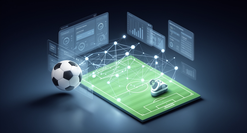 abstract network of data nodes with football icons, representing distributed systems