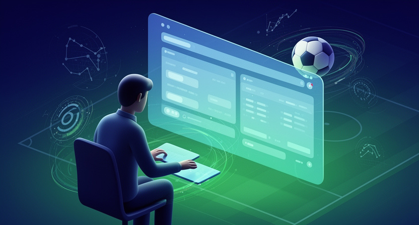 a simple dashboard interface showing football match data and odds