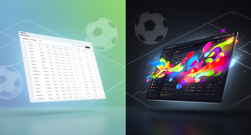 a split screen showing a wide, detailed spreadsheet on one side (bulk) and a focused, real-time dashboard on the other (on-demand)